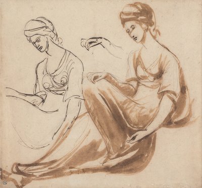 Studies of a Seated Woman by George Romney